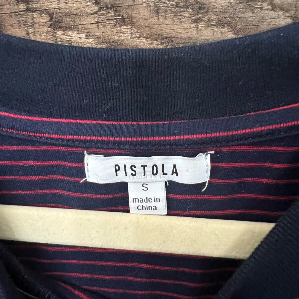 Pistola Marina Wide Shoulder Muscle Tee Mariners Stripe Women’s Small Sold Out - Picture 3 of 4